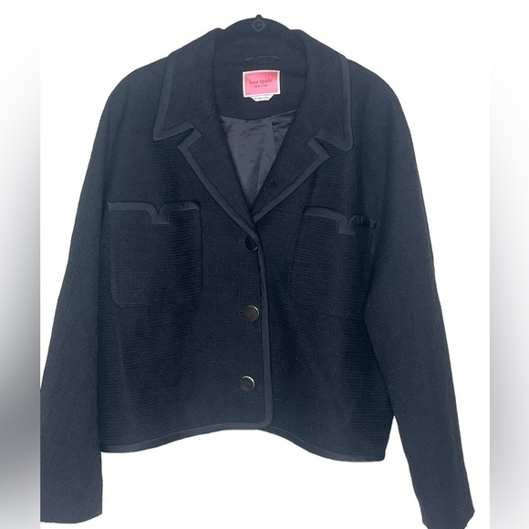 KATE SPADE Black Tweed Cropped Jacket - Picture 2 of 6